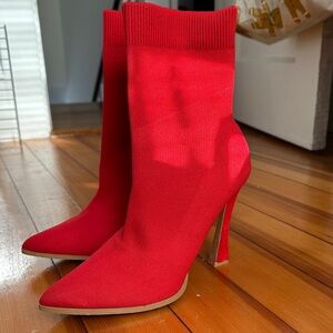Red Women's High Heel Boots